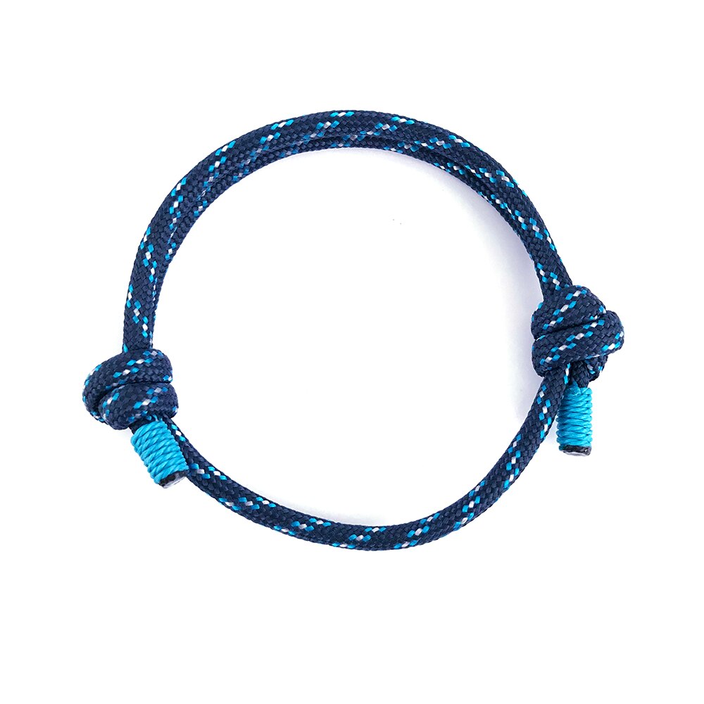 Pulsera ajustable de paracaídas de supervivencia para hombre y mujer, cuerda trenzada de emergencia para deportes al aire libre, de joyería, 1 Uds., 550: Colorful Dark  Blue