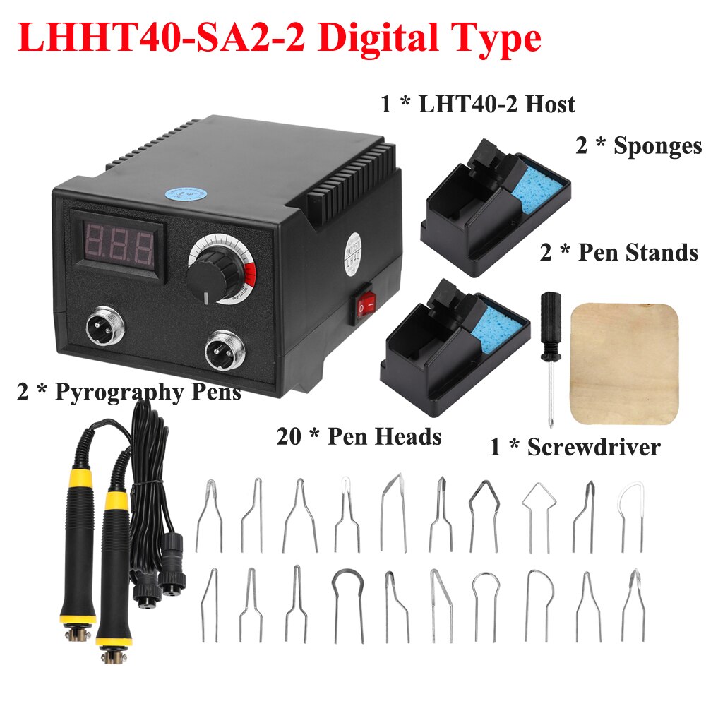110V-240V Woodburner Houtgestookte Tool Kit Woodburning Pyrography Pirograbador Pen Machine Set Elektrische Soldeerbout: LHHT40-SA2-2 EU