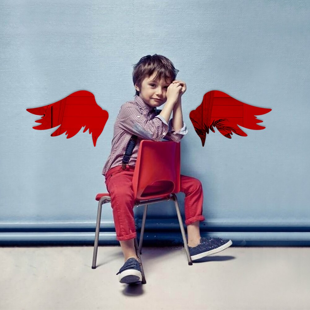 Mirror Surface Wall Sticker Home Decor Self Modern 3D Wing Living Room Waterproof Removable Backgound Bedroom