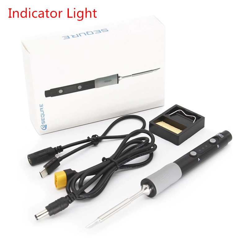 SQ-D60 60W 100-400 ℃ TYPE-C ajustable MINI soldador eléctrico soldadura Digital inteligente fuente de alimentación de herramientas de soldadura PD: Indicator Version