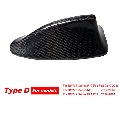 Real Carbon Fiber Shark Fin Antenna Cover For BMW E92 M3 F20 F30 F10 F34 G30 M5 F15 F16 F21 F45 F56 F01 F80 Antenna Cover: TYPE D