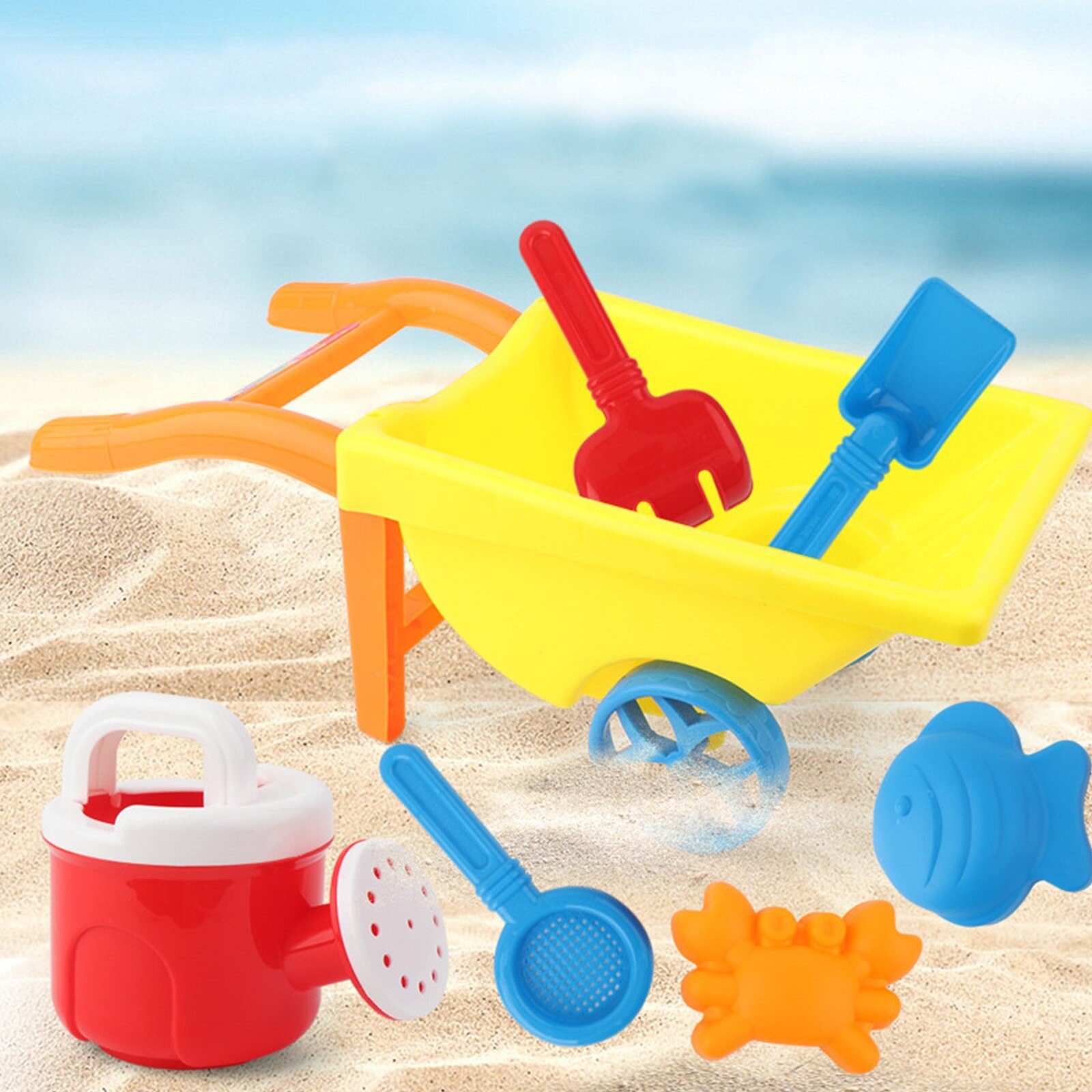 Juguete de playa para niños, juego de arena, arena, juguete de verano al aire libre, carrito, herramienta de pala, , juguetes para arena de playa, 6 uds.