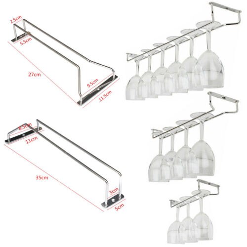 27/35 / 55cm Wine Glass Hanger Rack Stemware Home Bar Pub Holder Stainless Steel