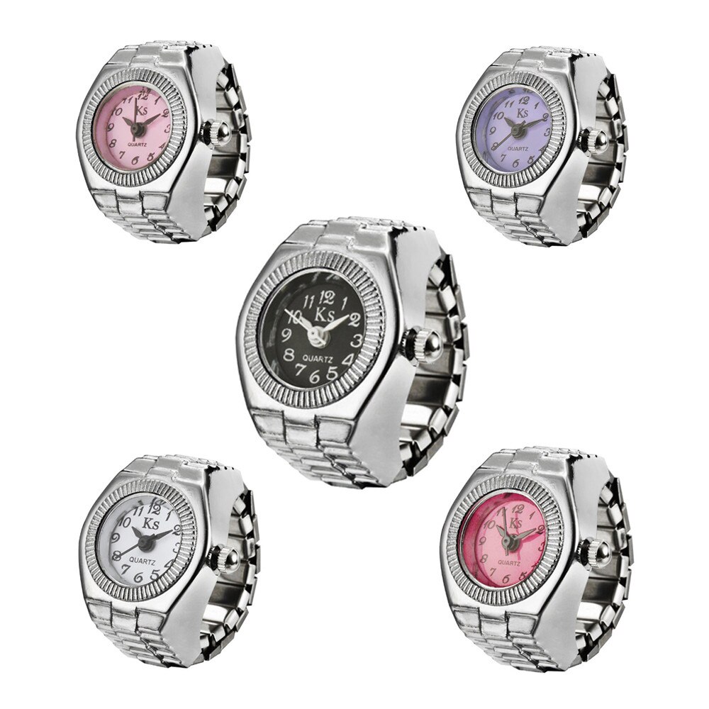 Kreative Ring Uhr Luxus Silber Stahl Kühlen Elastische Quarz Ring Finger Uhr Paar Uhren Reloj Mujer Montre Zegarek