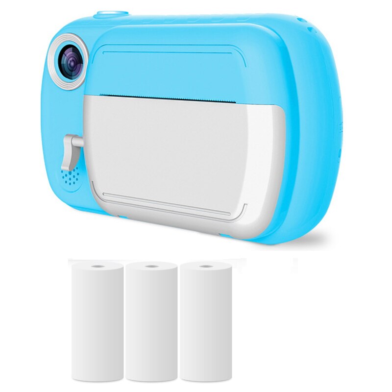 Children Digital Instant Print Photo HD 1080P Toys Camera Video Kid Toy With Thermal Paper Mini Camera for Children: Blue