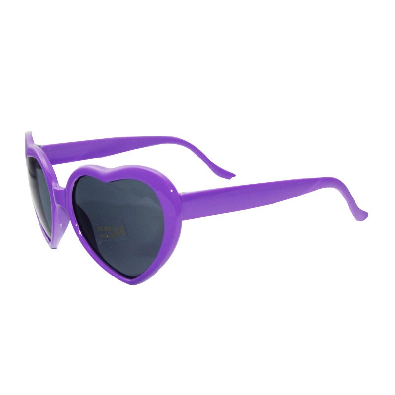 Love Heart Shaped Effects Glasses Watch The Lights Change to Heart Shape At Night Diffraction Glasses Women Sunglasses: Purple