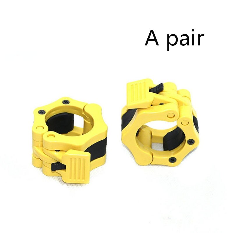 Abrazaderas de barra de pesas de liberación rápida, Clips de barra de pesas olímpica para levantamiento de pesas y entrenamiento de fuerza, 50mm: Yellow-A pair