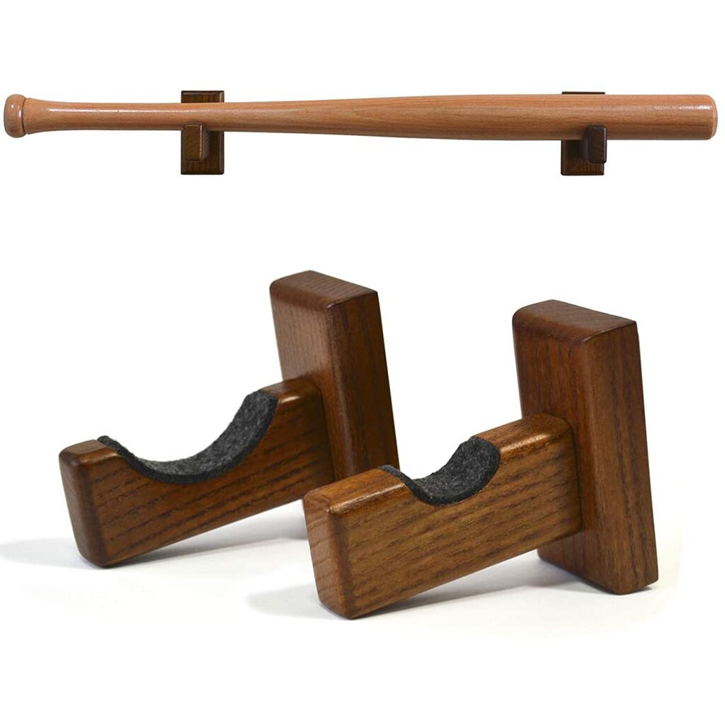 Bate de béisbol pantalla Rack colgador Rounders de Hockey Stick soporte: Brown
