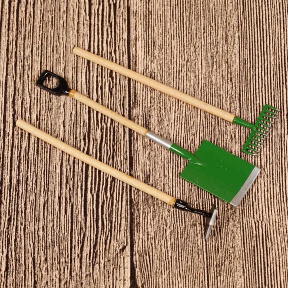 Dongzhur Garden tools 3 pieces 1:12 dollhouse simulation model Potted Plants Maintenance Outdoor garden furnishings toy