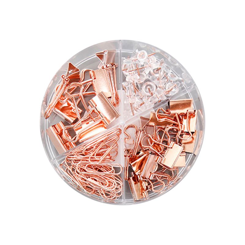 K1AA 72pcs/box Metal Paper Clip Multipurpose Thumbtacks Office Document Data Storage Sorting Long Tail Clips: Orange