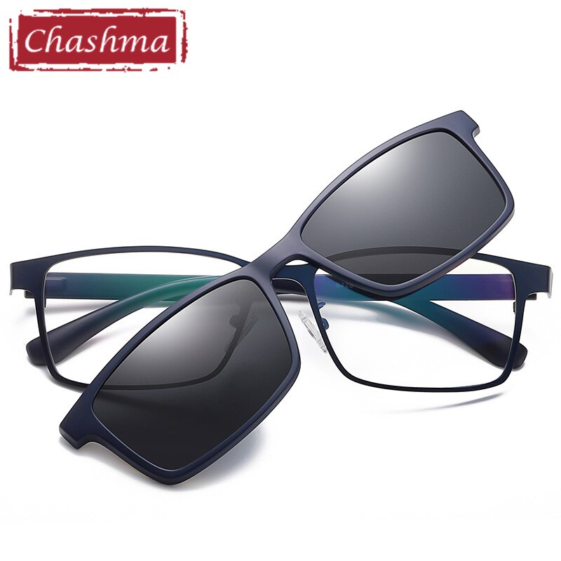 clip Magnetica Magnete Occhiali Lenti Polarizzate con Gli Occhiali da suola per Gli Uomini di Stile di sport Occhiali: blu