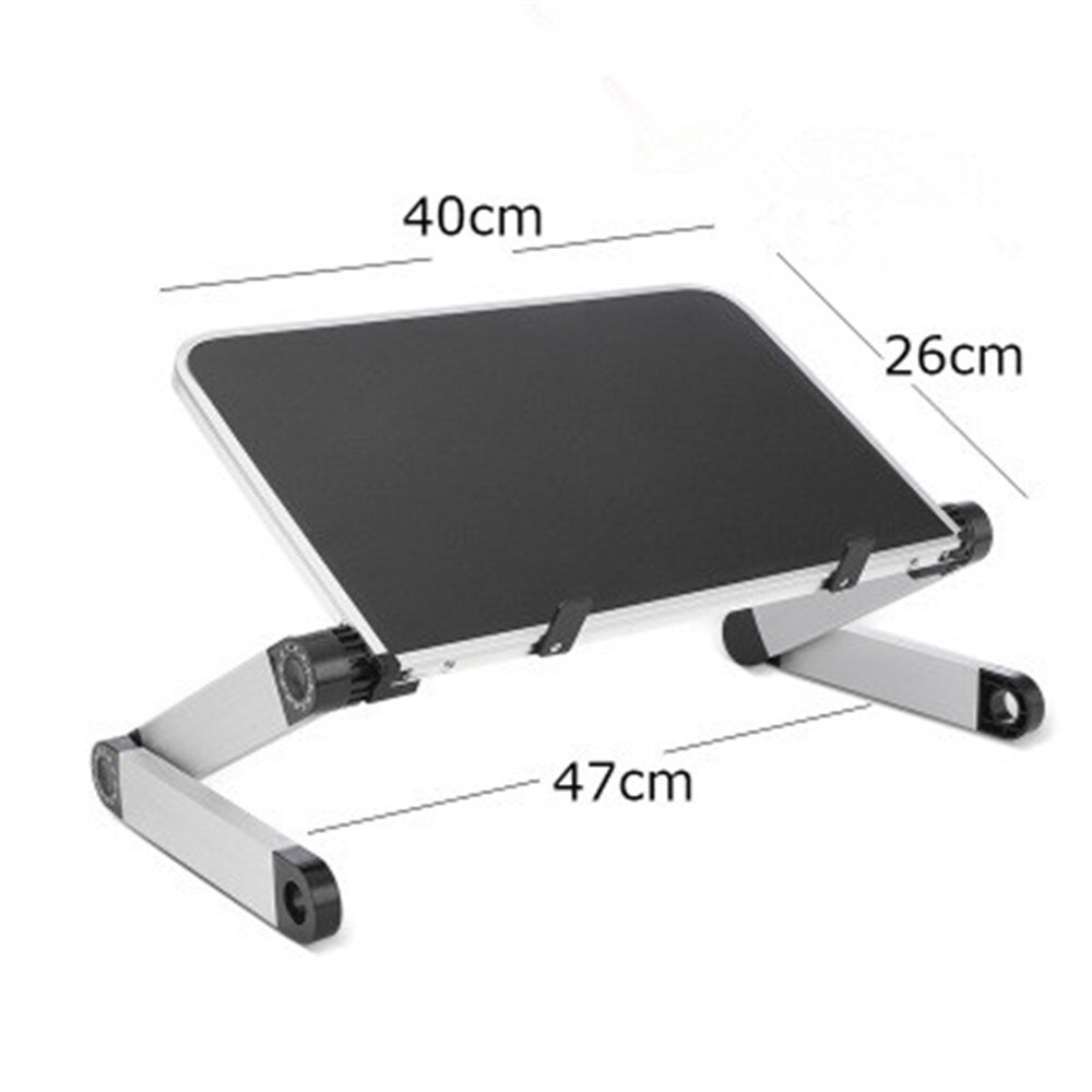 Aluminum Alloy Laptop stand book holder in bed height adjustable folding stand: black 40x26