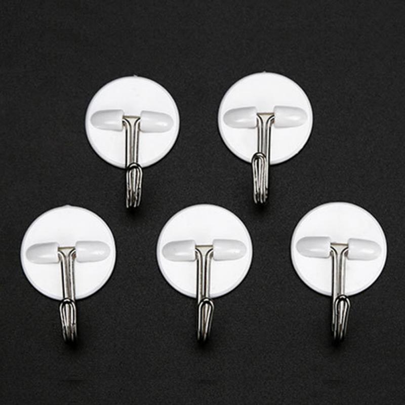 20pc Self Adhesive Wall Hooks Family Robe Hanging Hook Hat Bag Robe Hats Bag Key Wall Hanger Seamless Multi-Purpose Hook
