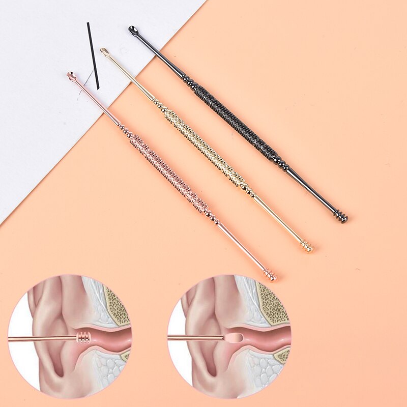 1 stk baby øre renser ørevoks fjernelse værktøj lommelygte ørepropper øre rengøring ørevoks fjerner øre curette lys ske med lup: Tilfældig