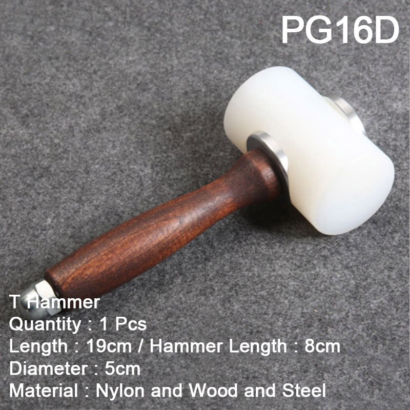 Lederen Staming Set Lederen Craft Carving Gereedschap Voor Leer Afdrukken Snijmes/Hamer/Lederen Draaibare Mes/Tool opbergdoos: T Hammer