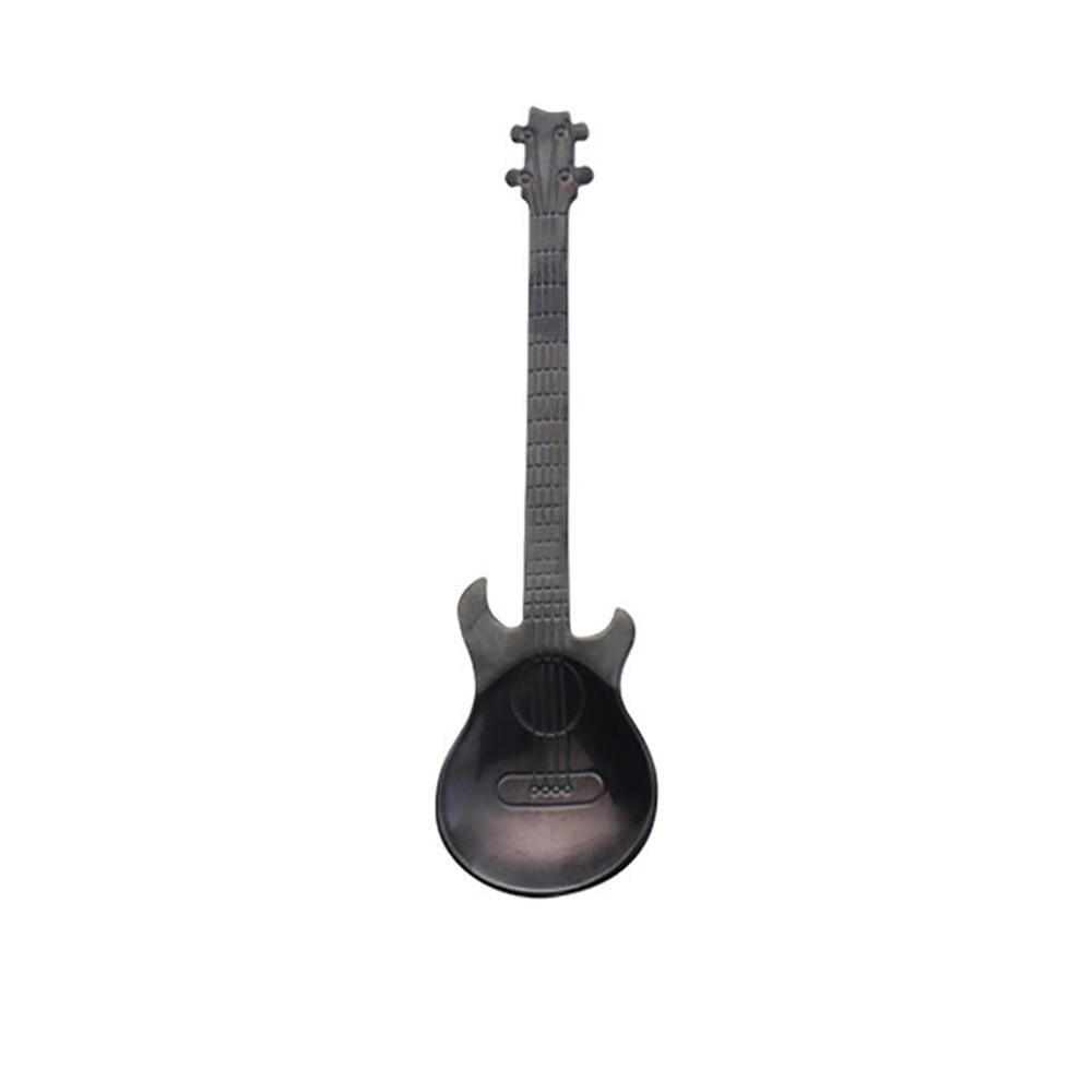 Kaffeske i rustfrit stål guitar ske dessert kage te sæt køkken ske is slik teske tilbehør