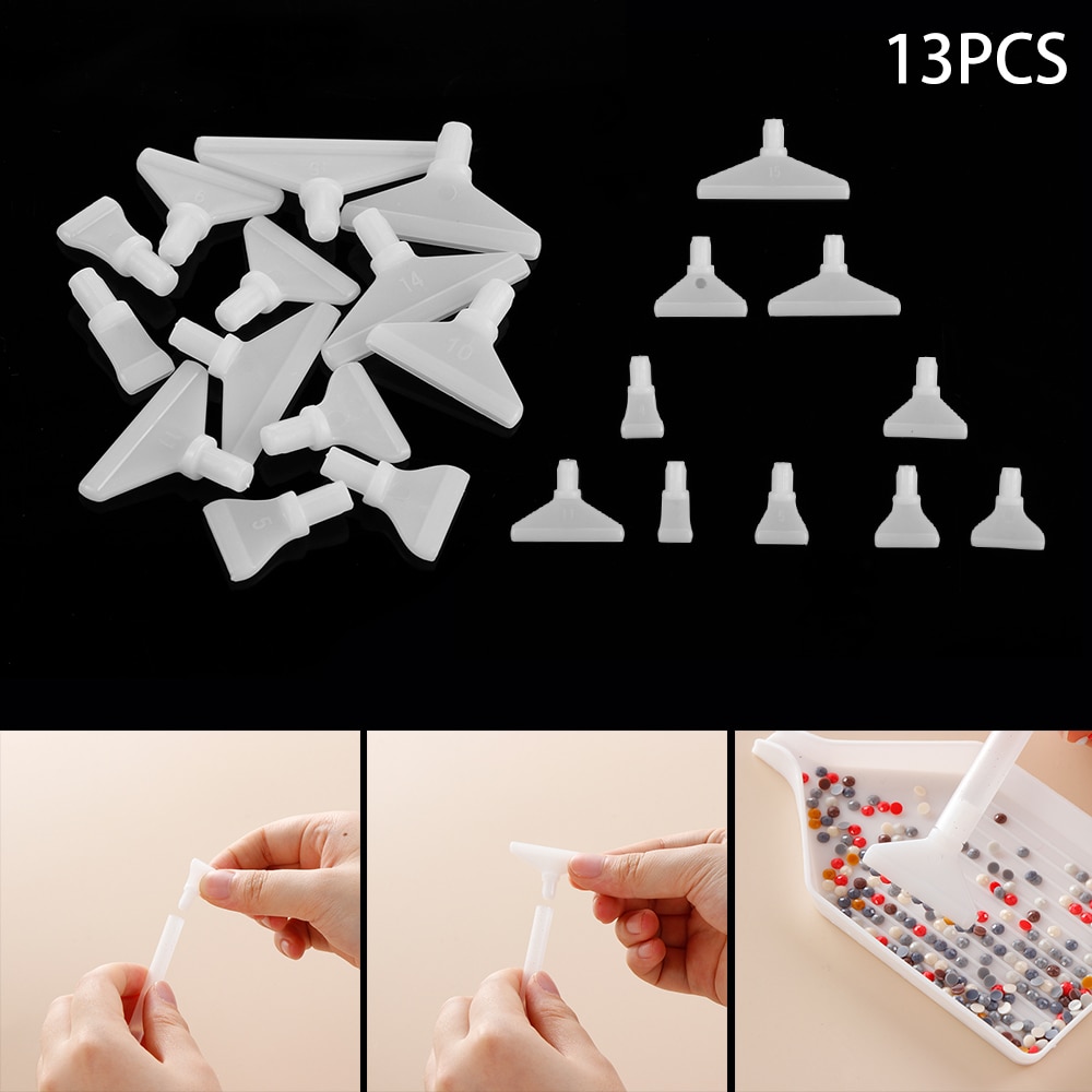 13pcs/Bag Replacement Pen Heads For 5D Diamond Painting Cross Embroidery Point Drill DIY Crafts Quick Cases Fixing Tool
