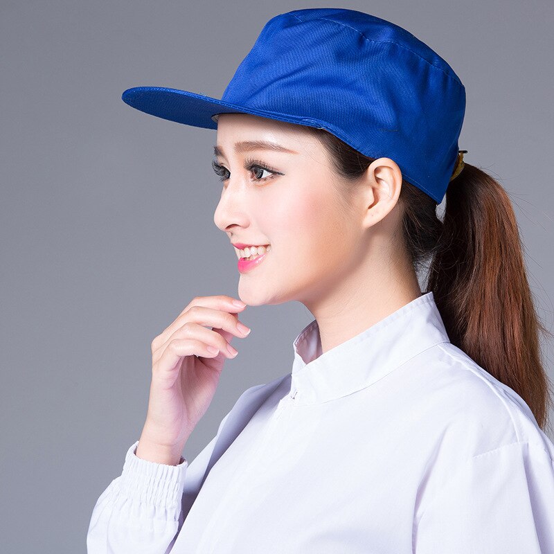 Werkplaats petten foodservice keuken restaurant bakkerij ober kok hoed mannen vrouwen ademend fabriek magazijn werk hoed: Blauw