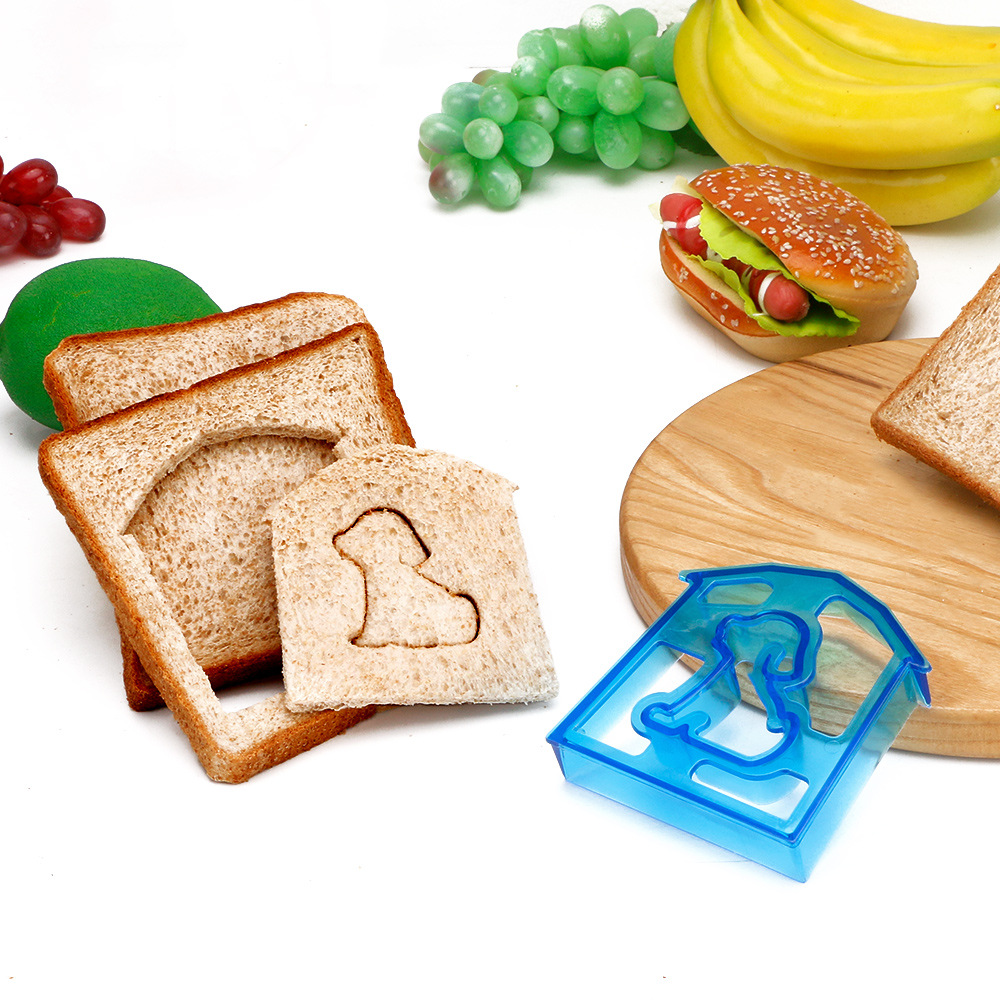 Molde cortador de sándwich con forma de corazón y estrella, cuchillo para pan, molde para galletas, sellador de sándwich, herramientas de pastelería para hornear, máquina para hacer almuerzo para niños: Azul cielo