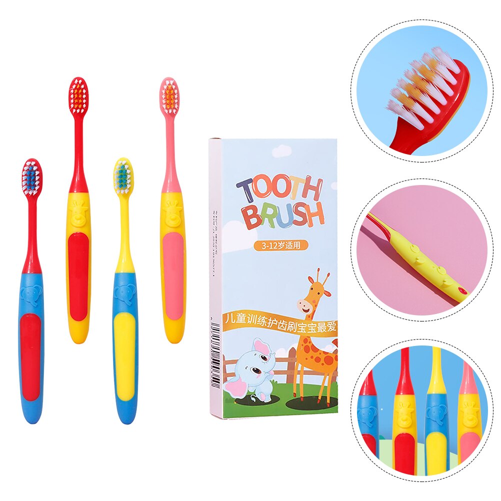 4pcs Bambini di Pulizia Spazzolino Da Denti Spazzolino Da Denti Del Fumetto Denti Spazzola di Cura