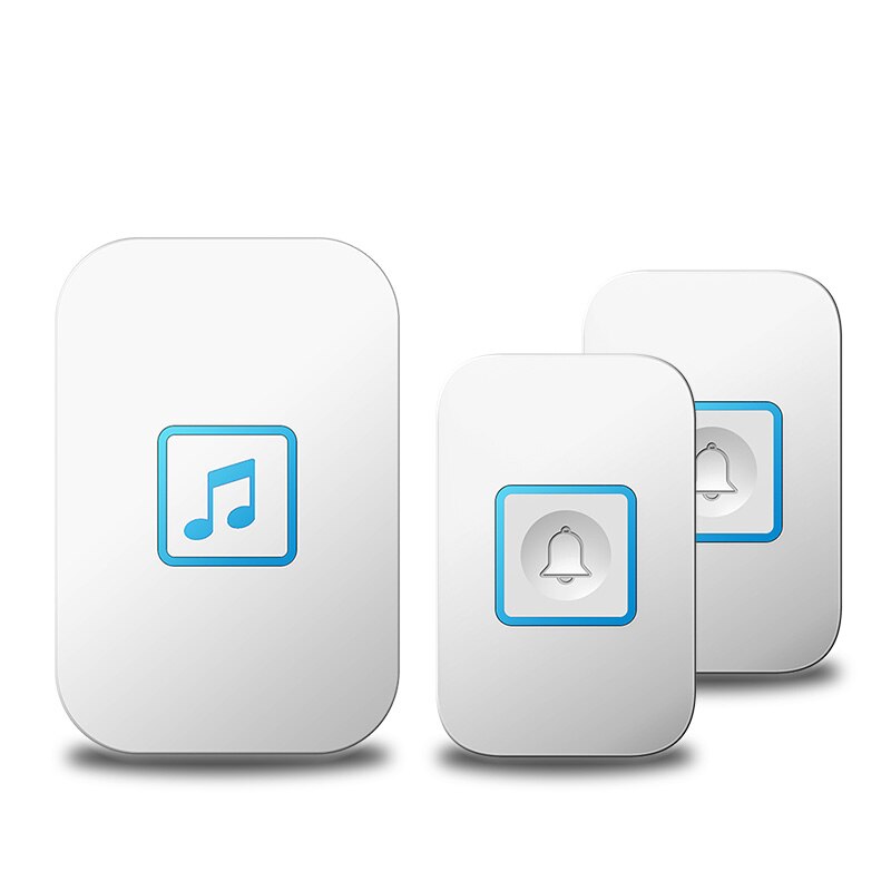 WEMEDA Wireless Doorbell Waterproof Touch Button LED Light Home Smart Cordless Door Ring Bell US EU UK Plug 300M Range 60 Chimes: white 2x1 / EU