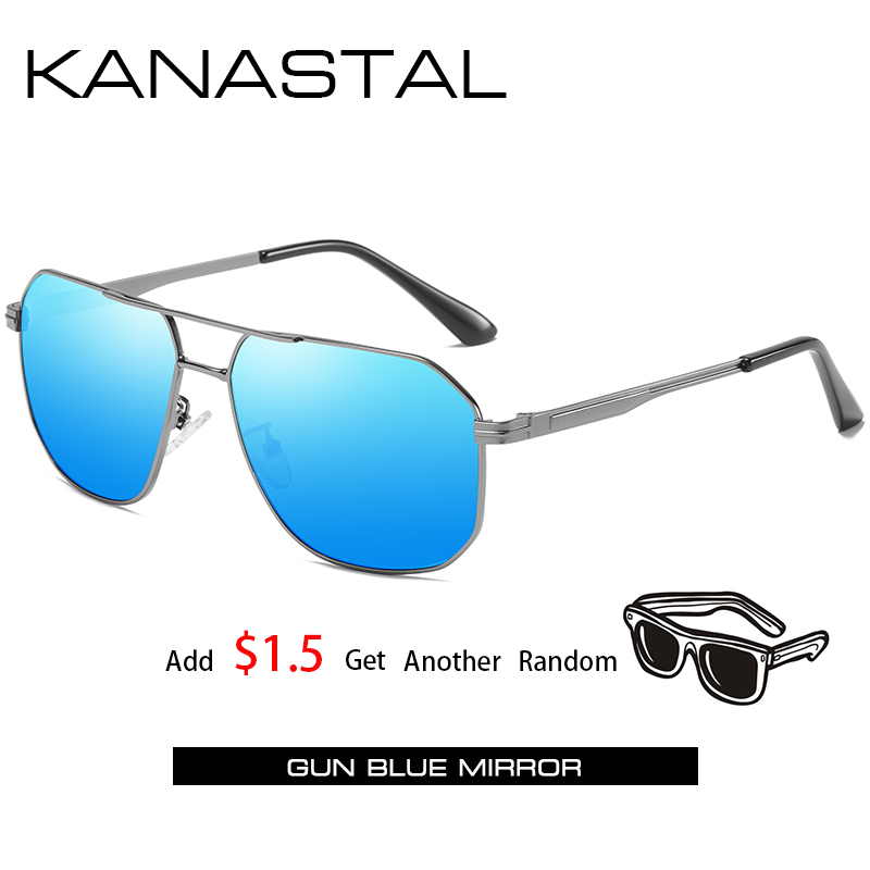 Brand Polarized Sunglasses For Men Classic Eyewear Pilot Sun Glasses Driving Goggles For Men/Women UV400 Protection: GunBlueMirror2 / With Package