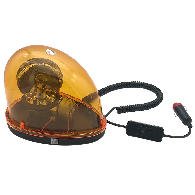 12V/24V Warning Light Car Adsorption Spin Red Blue Yellow Road Rubbish Truck Magnetic Force Work Security Night Anti-Theft Lamp: yellow 24V