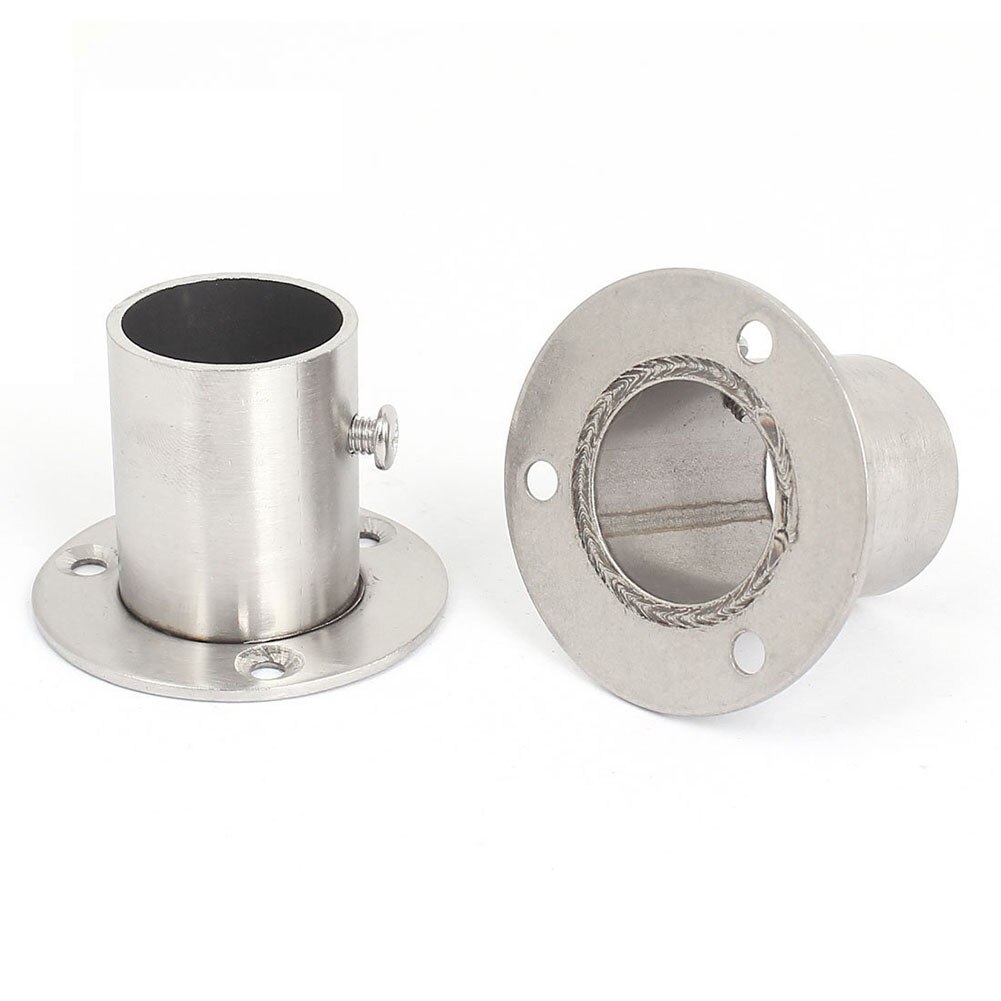 Garderobekast 25mm buis roestvrij stalen railstang eindsteunbeugel 2 stuks