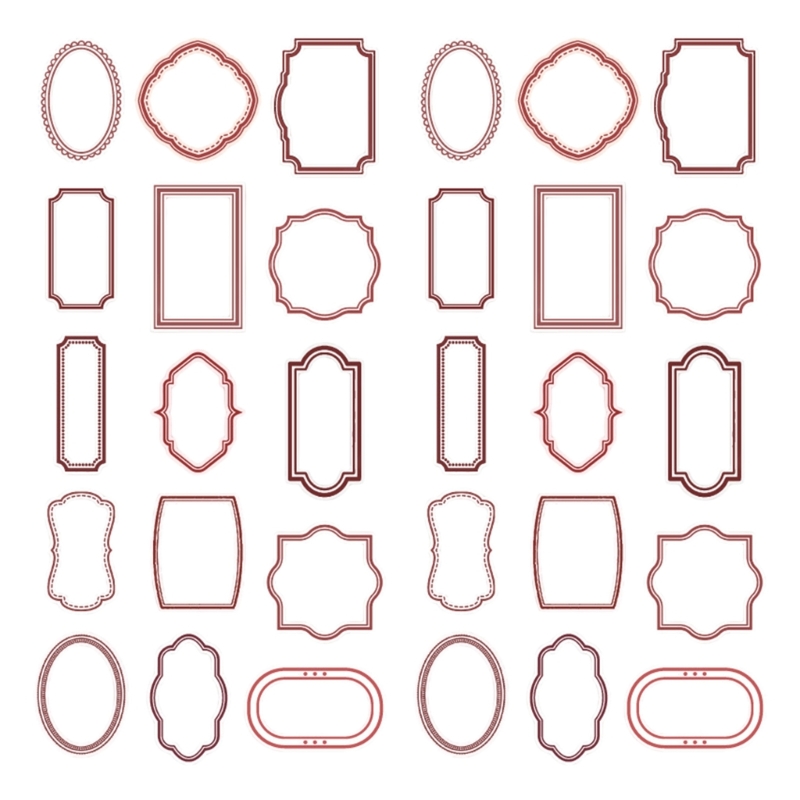 30 Stück Sammelalbum-Rahmen, Jahrgang-Fotorahmen, dekorativer Rahmen für Scrapbooking, Tagebuch, Basteln, Albumdekoration
