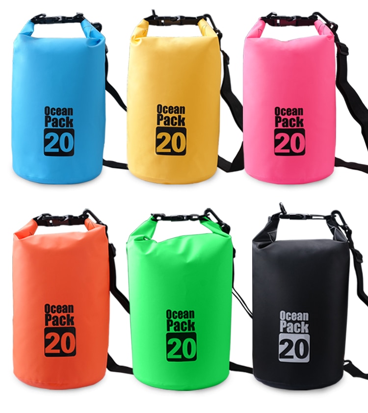 PVC Waterproof Dry Bag 2L 5L 10L 20L 30L Outdoor Diving Foldable Man Women Beach Swimming Bag Rafting River Ocean backpack