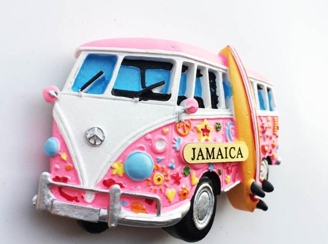 Creatieve Koelkast Magneet, Handgeschilderde Jamaica Toeristische Souvenirs Strand Wagon Decoratieve Kunsten En Ambachten