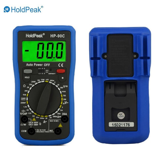 Multimetro Digitale HoldPeak HP-90C 1000 V Digital-Multimeter Meter mit Batterie/Widerstand/Kapazität Prüfung