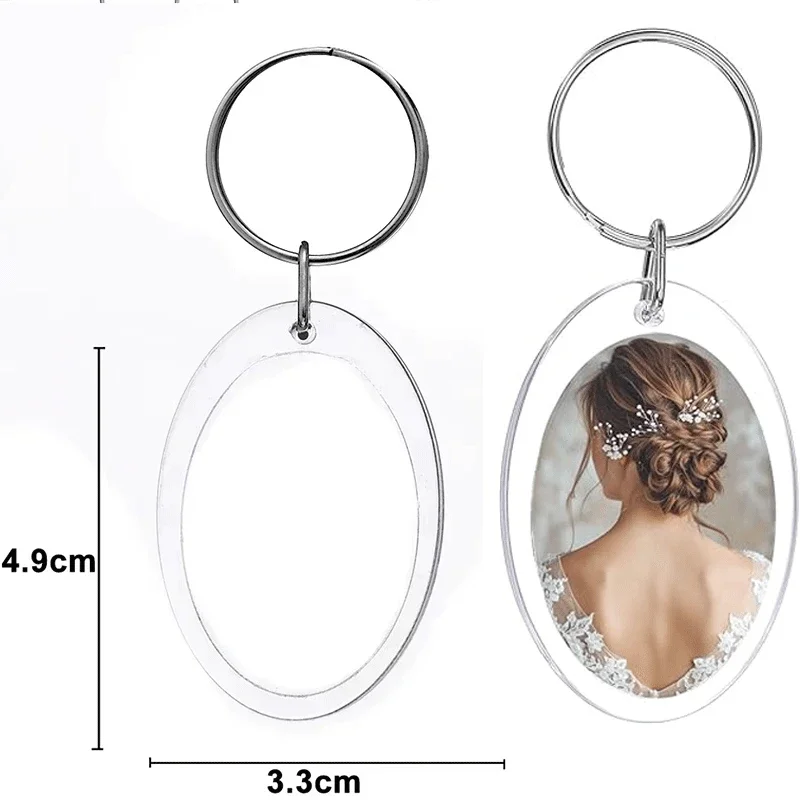 5/50 stuks transparante fotolijst sleutelhanger kwastjes snap-in aangepaste insert foto acryl blanco sleutelhanger duidelijke blanco foto hanger