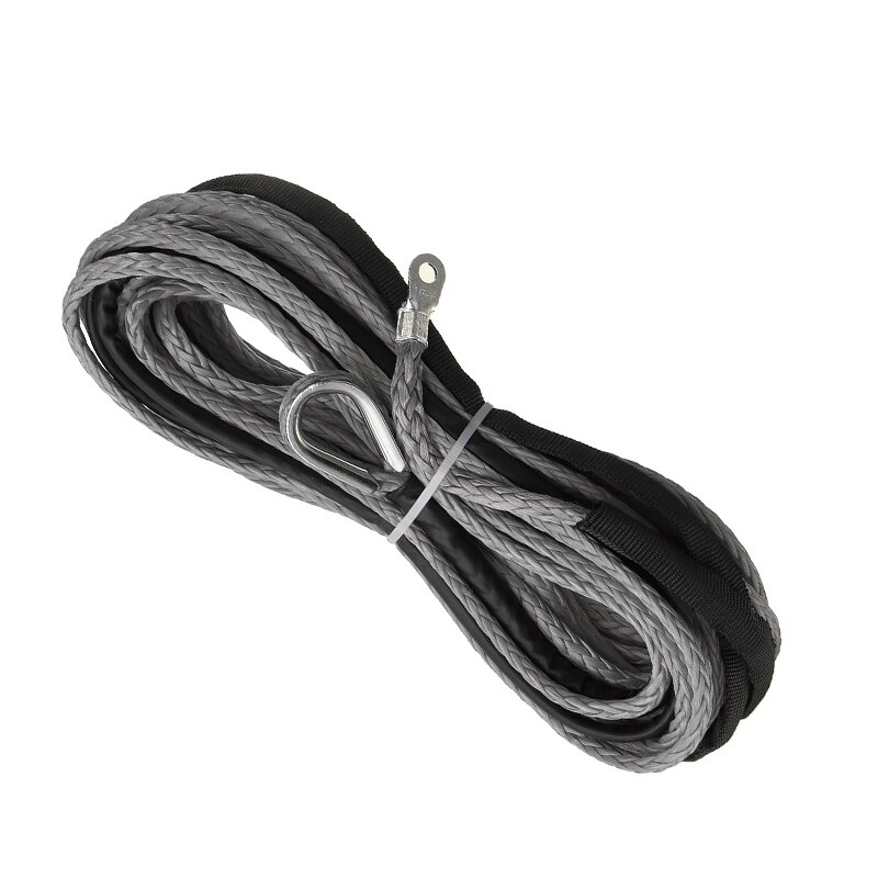 Nylon Rope 5.5mm x15m Synthetic Fiber Winch Line Cable Rope 4x4 Off-road Vehicle Winch Rope Synthetic Rope 5500LBs: Grey