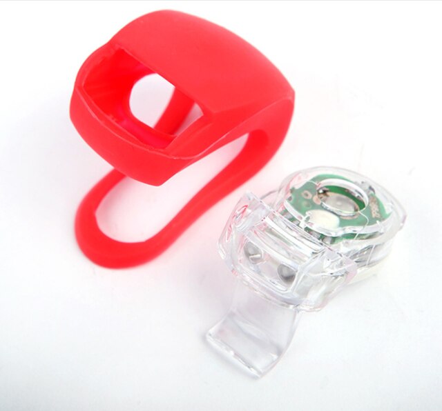 Luces de bicicleta, cabeza LED de silicona rueda de luz delantera de la bicicleta trasera, luz de ciclismo impermeable, luces de advertencia de scooter para niños: Red shell red light