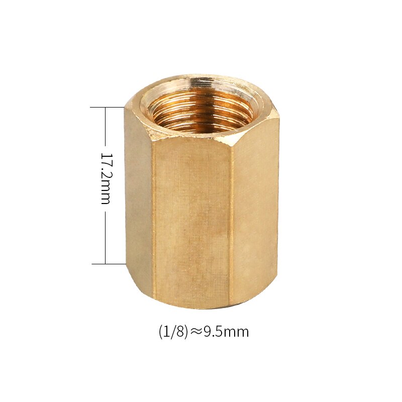 Brass Pipe Fitting Copper Hose Hex Coupling Coupler Fast Connetor Female Thread 1/8&quot; 1/4&quot; 3/8&quot; 1/2&quot; 3/4&quot; BSP For Water Fuel Gas: 01