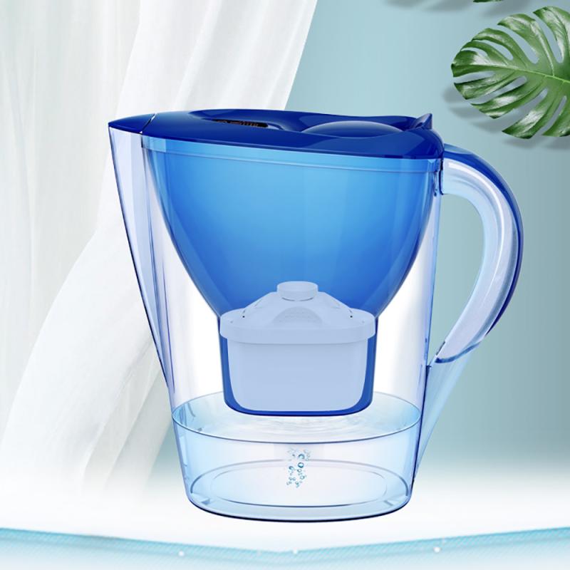 2.8L Water Filter Kettle with Filter Element Activated Carbon Kitchen Cold Water Filter Purifier Kettle Office Filters Pitcher