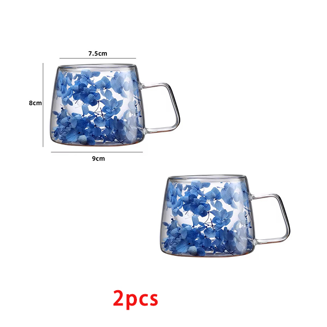 YWDL 1/2/4pcs Double Wall Coffee Mug Heat-resistant Espresso Cup Clear Glass Cup For Cappuccino Tea Water Drinkware: Orange
