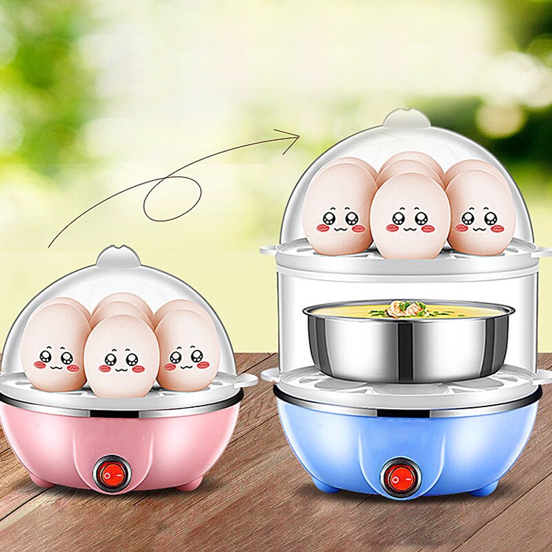 DMWD Multifunction Mini Egg Omelette Pancake Electric Non-Stick Fried Steak Frying Pan Boiled Eggs Boiler Cooker Food Steamer EU