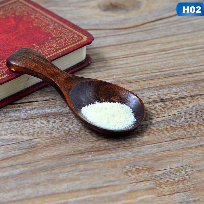 1 stk lille lille mini naturlig træske scoop te honning kaffe krydderi salt sukker ske: H02