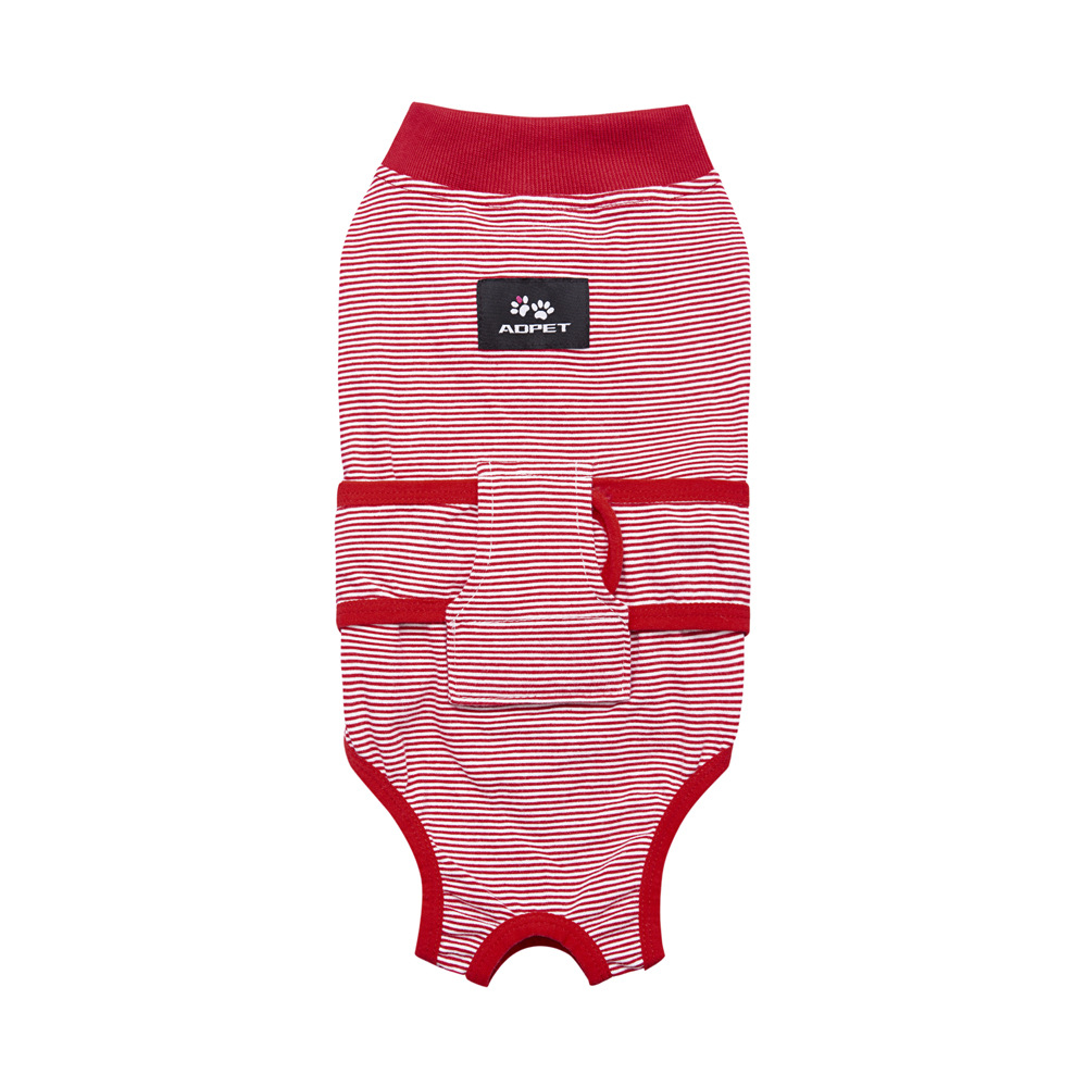 Herstelpak voor honden na operatie, zachte ademende hondenbodysuit E-kraag en kegel Alternatieve chirurgische kleding voor grote honden: XL / Rood