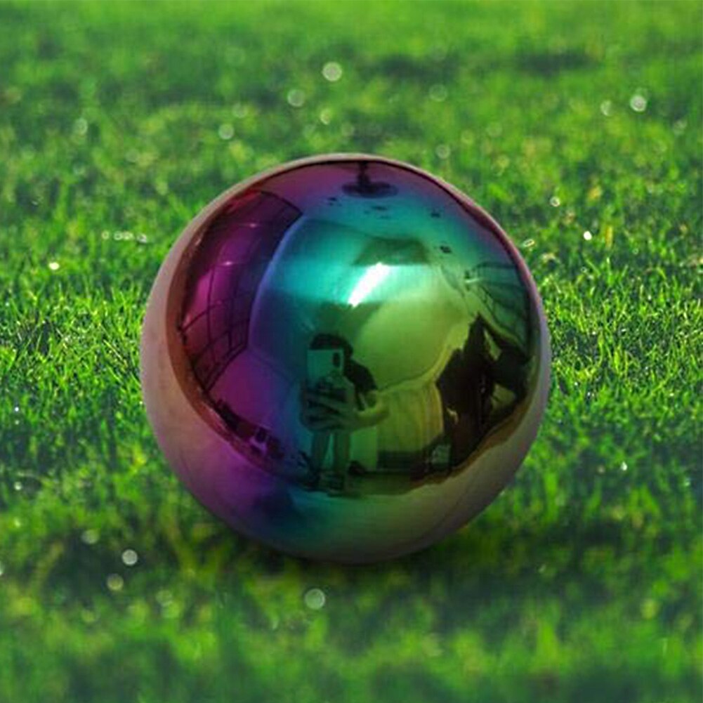 Dekoration håndværk spejl bold fest glitter disco rustfrit stål hotel sfære dans sømløs hjem ornament: Farverig 200mm