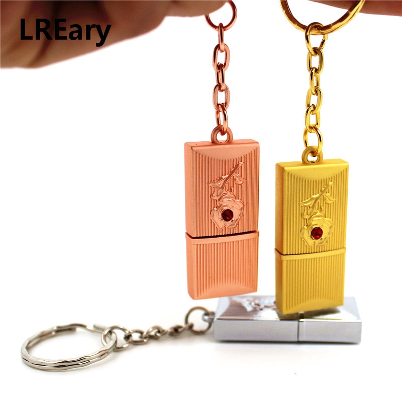 The Rose Flower USB 2.0 Flash Drives Water proof pen drive Memory Stick Metal Key chain Pen Thumb U Disk pendrive