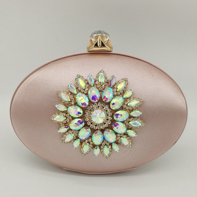 Boutique De FGG Women's Flower Crystal Clutch Hand... - Grandado