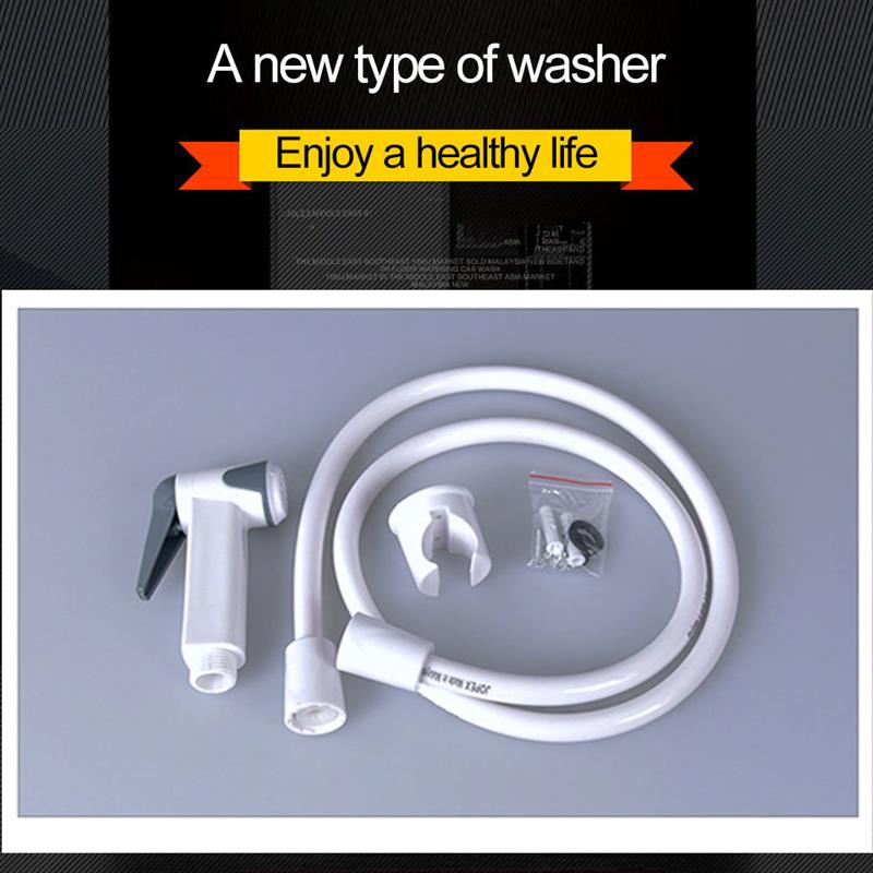 Multifunctionele Handed Draagbare Abs Bidet Sproeier Set G1 / 2 Intrekbare Laag Bidet Douchekop Nozzle Wc Cleaning Tools
