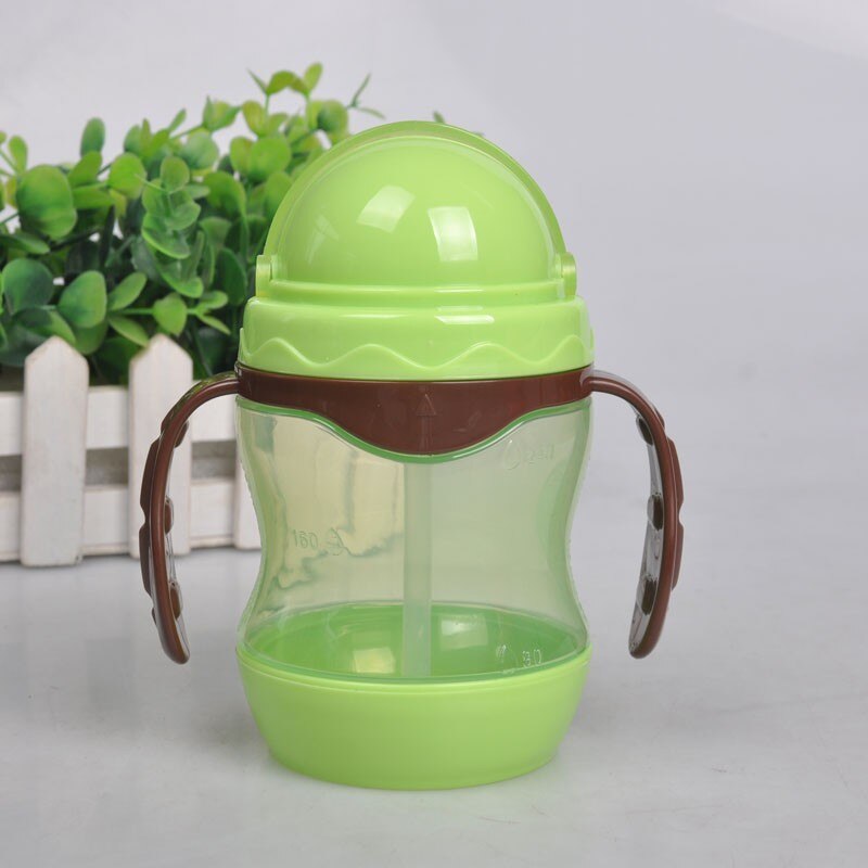 Cute Baby Cup Kids Children Learn Feeding Drinking Water Straw Handle Cup Baby Training Cup Feeding Cup 240ml