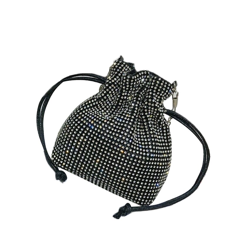 Dames Strass Diamanten Handtassen Avond Clutch Bag Wedding Party Handtas Vrouwen Bling Crossbody Messenger Schoudertas: Black