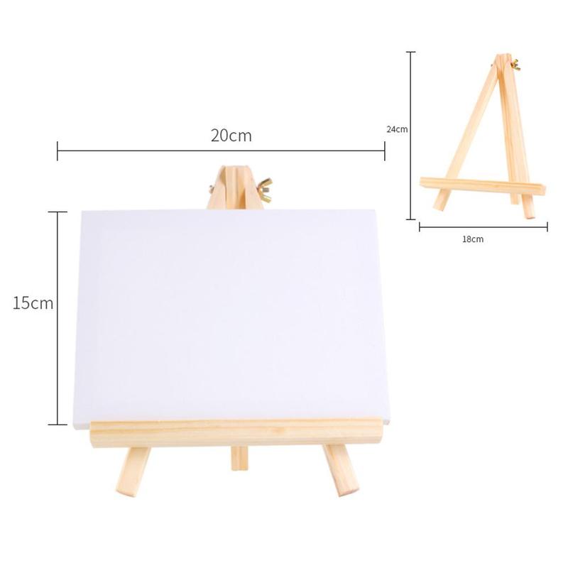Mini juego De Caballete De madera Natural De lona para Pintura De arte, Pintura para Arte Artístico, suministro De boda, suministros De dibujo con cabina, Cra G1P1