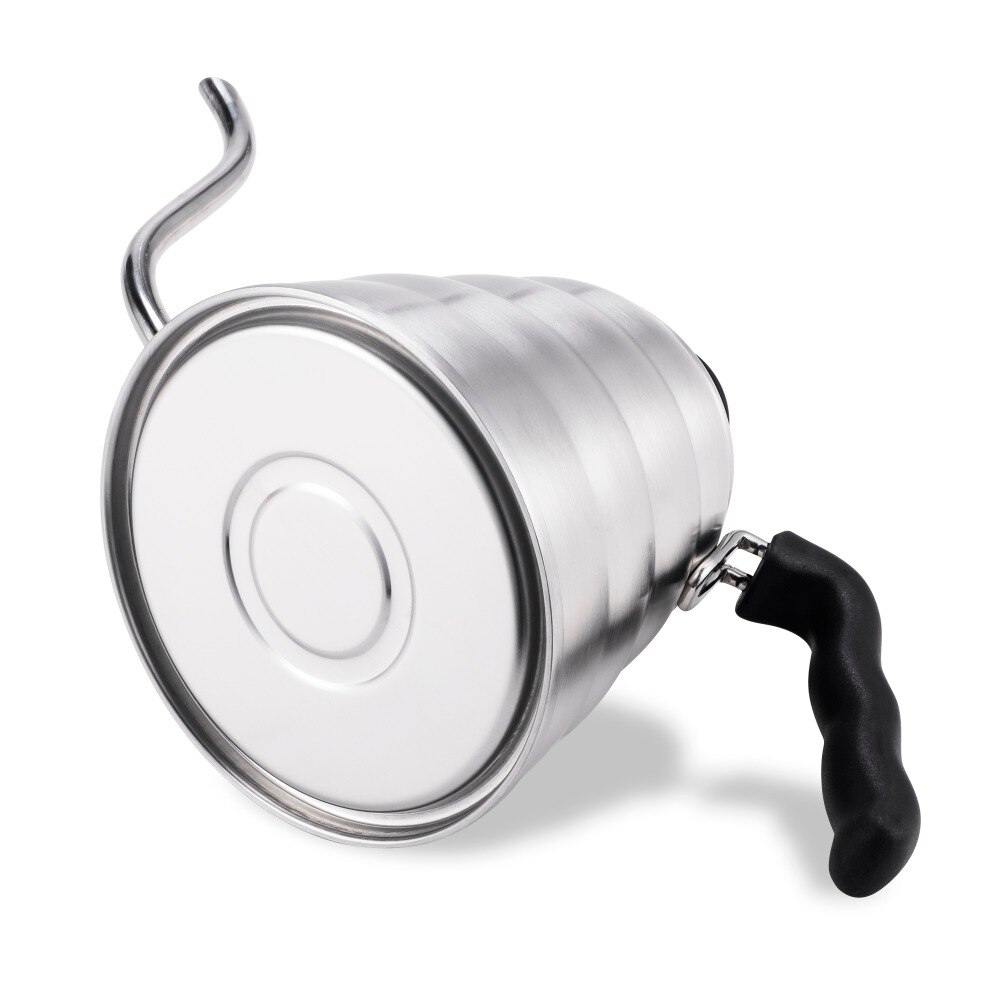 Kaffekanna i rostfritt stål med termometer, tunn svanhals för häll över kaffekanna, fungerar på spishäll , 40oz/1.25l