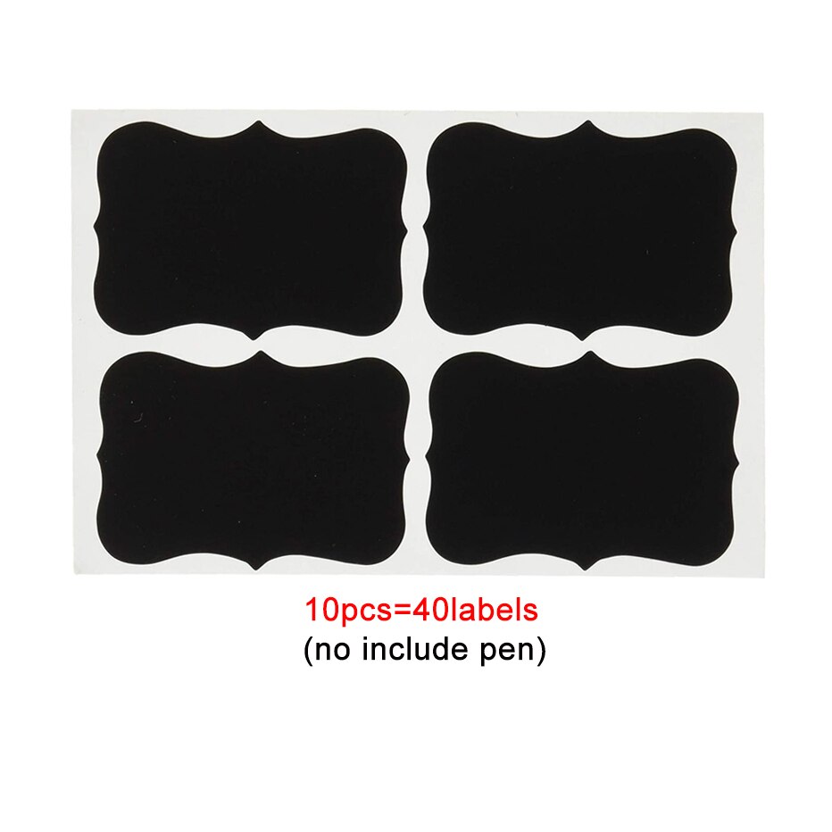 Large Size 40PCS Label Stickers Self-adhesive Spice Jar Bottles Containers Mark Sticker Free Erasable Chalkboard Labels: labels
